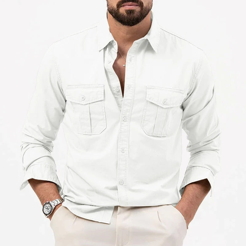 Wrinkle Resistant Button-Down Shirt for Men