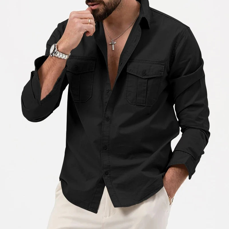 Wrinkle Resistant Button-Down Shirt for Men
