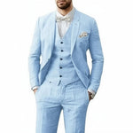 Three-Piece Linen Waistcoat Set for Men