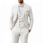Three-Piece Linen Waistcoat Set for Men