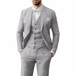 Three-Piece Linen Waistcoat Set for Men