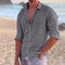 Cotton Linen Button-Down Shirt for Men