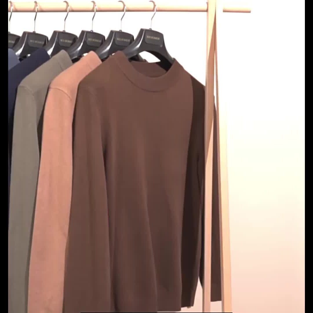 Mock-Neck Ribbed Knit Jumper for Men - View 11