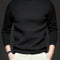 Mock-Neck Ribbed Knit Jumper for Men - Black