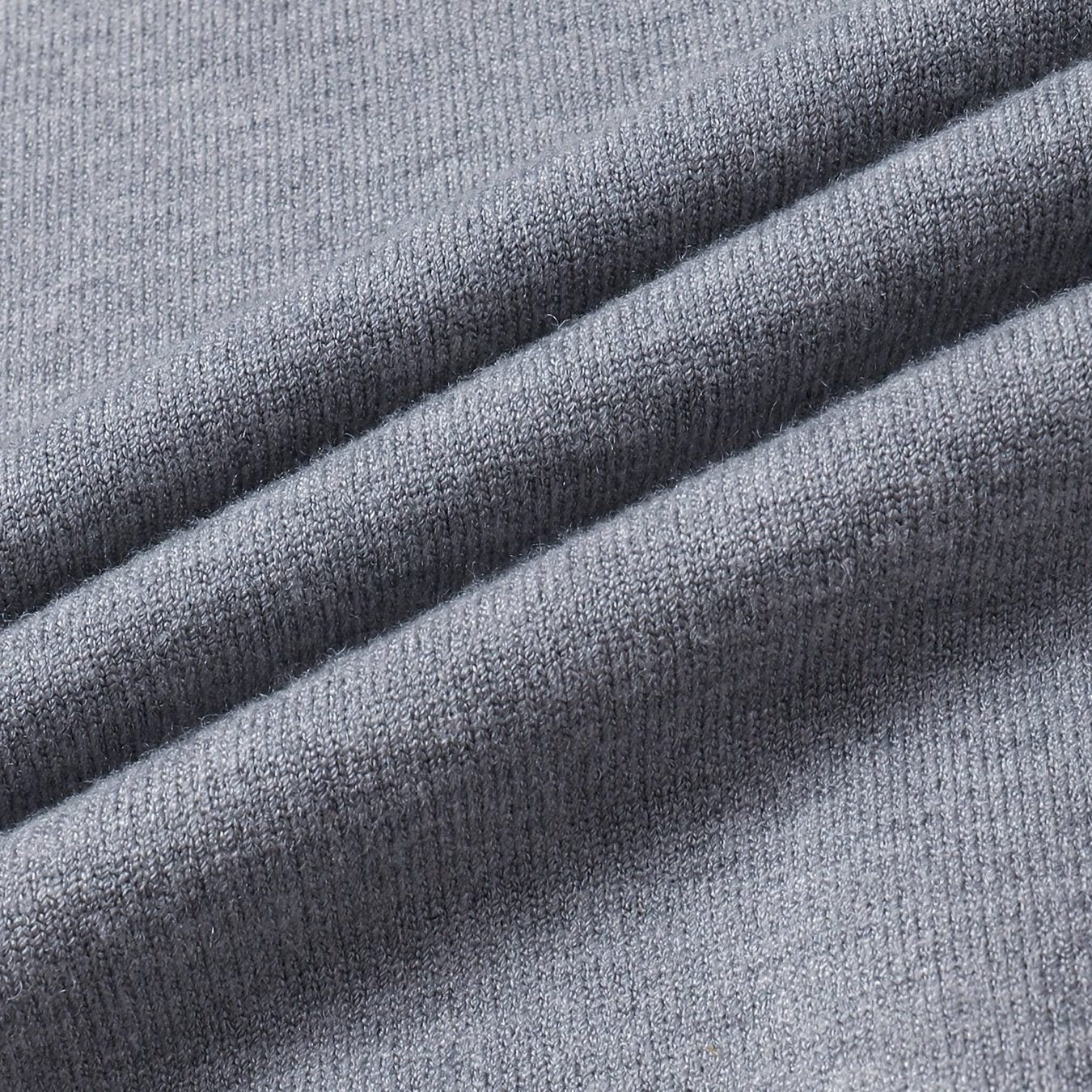 Mock-Neck Ribbed Knit Jumper for Men - Flecking Gray