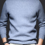 Mock-Neck Ribbed Knit Jumper for Men - Sea Polish