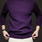 Mock-Neck Ribbed Knit Jumper for Men - Vibrant Blue