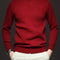Mock-Neck Ribbed Knit Jumper for Men - Red