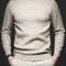 Mock-Neck Ribbed Knit Jumper for Men - Apricot Flower