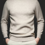 Mock-Neck Ribbed Knit Jumper for Men - View 3