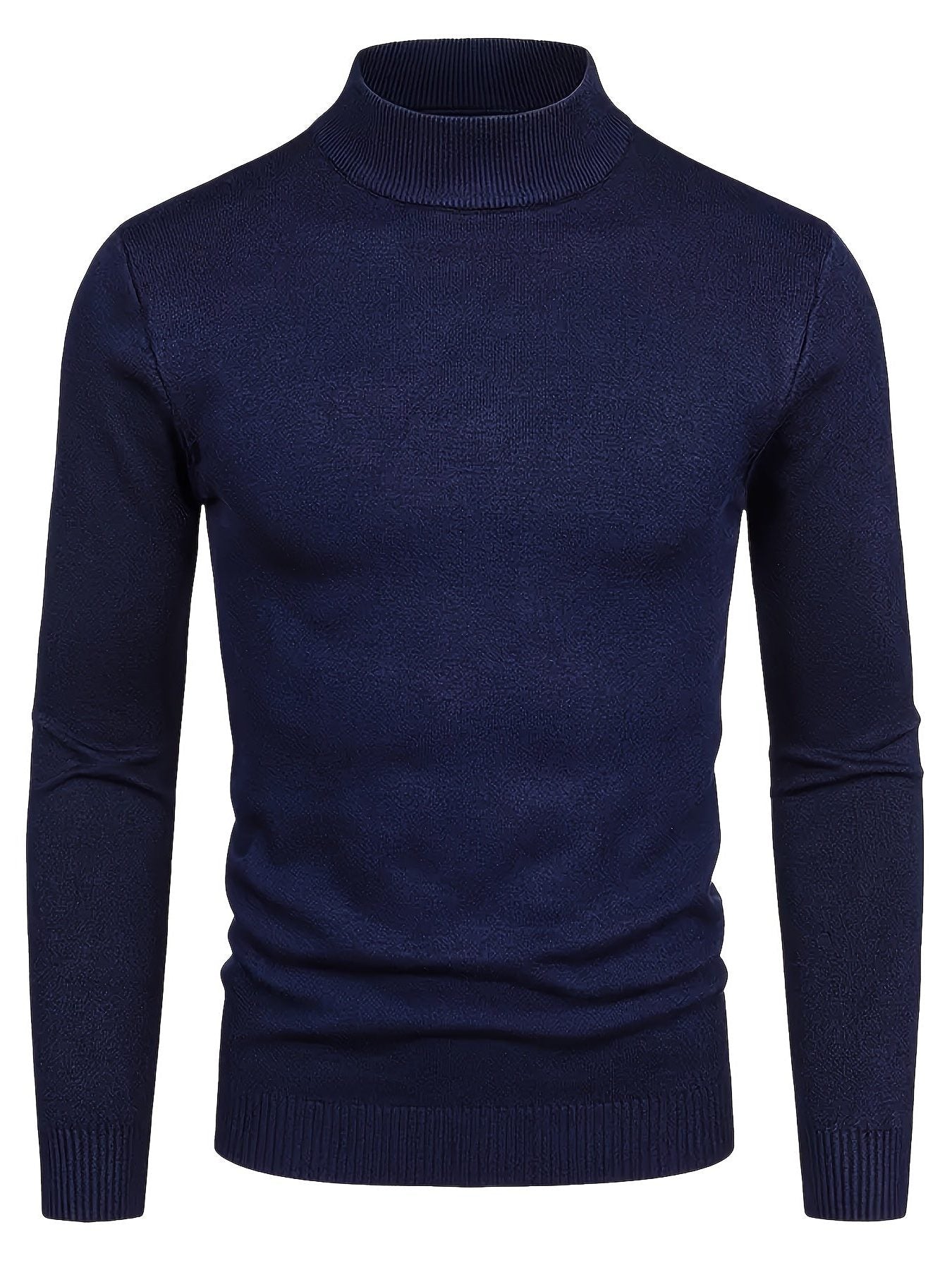 Mock-Neck Ribbed Knit Jumper for Men - View 5