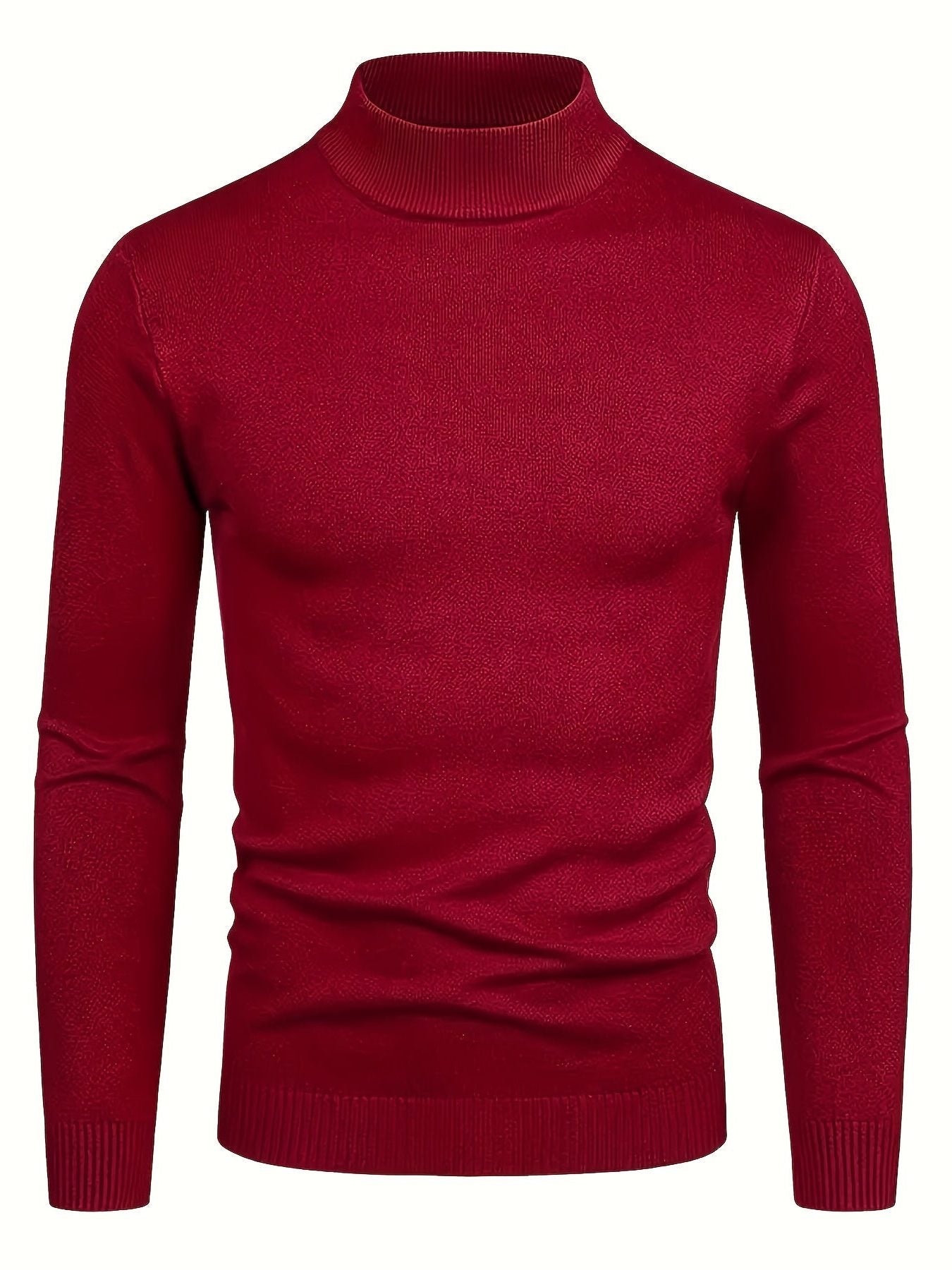 Mock-Neck Ribbed Knit Jumper for Men - View 7