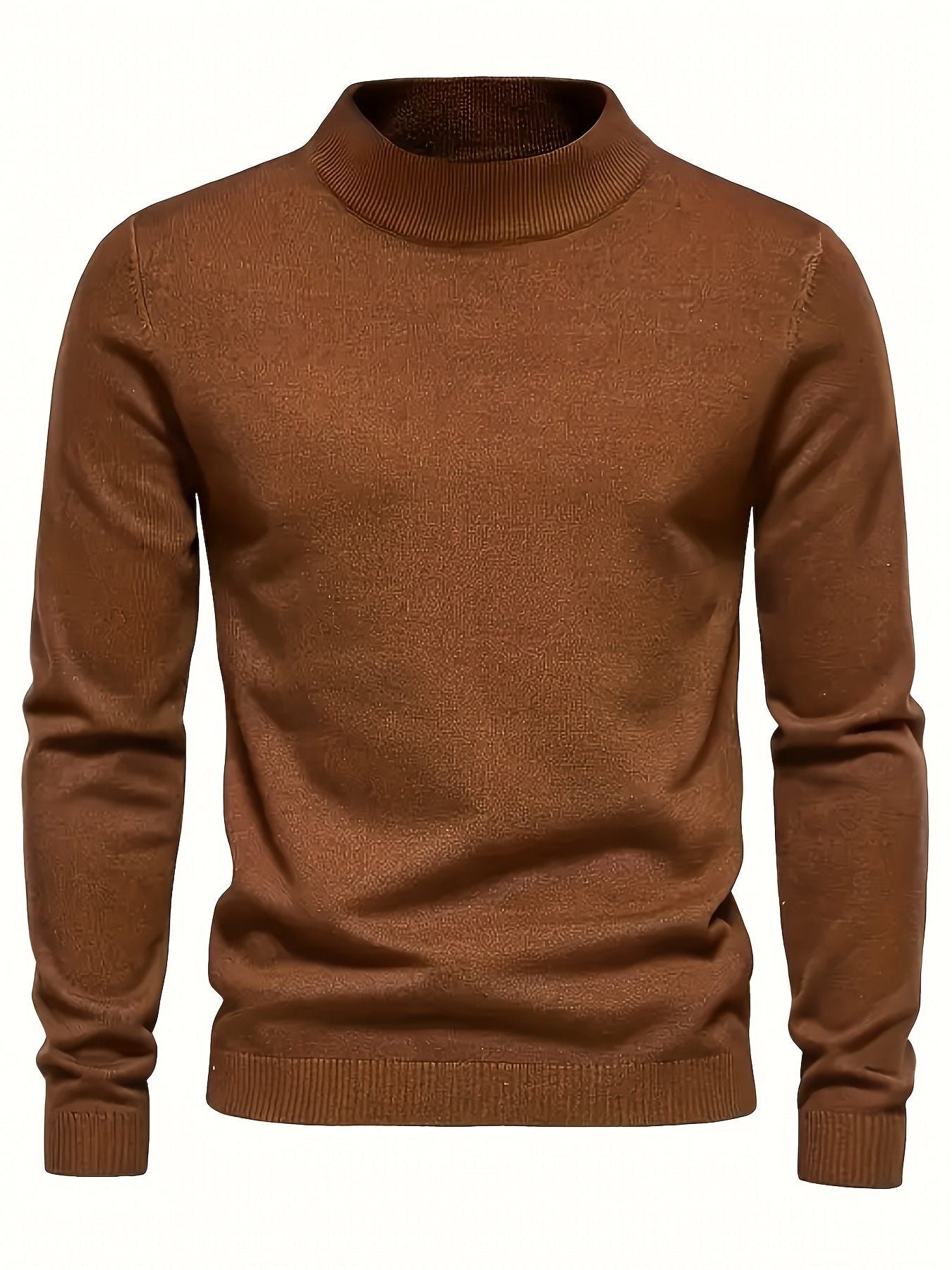 Mock-Neck Ribbed Knit Jumper for Men - View 8