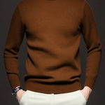 Mock-Neck Ribbed Knit Jumper for Men - View 9