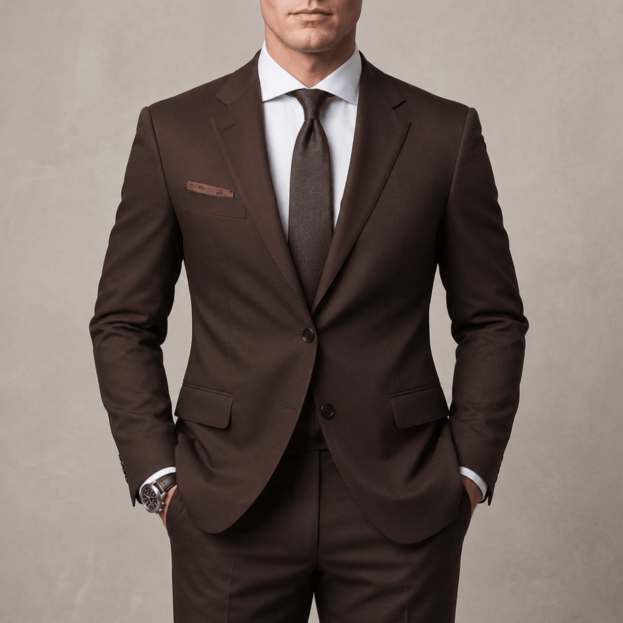 Notch Lapel Tailored Fit Two-Piece Suit for Men