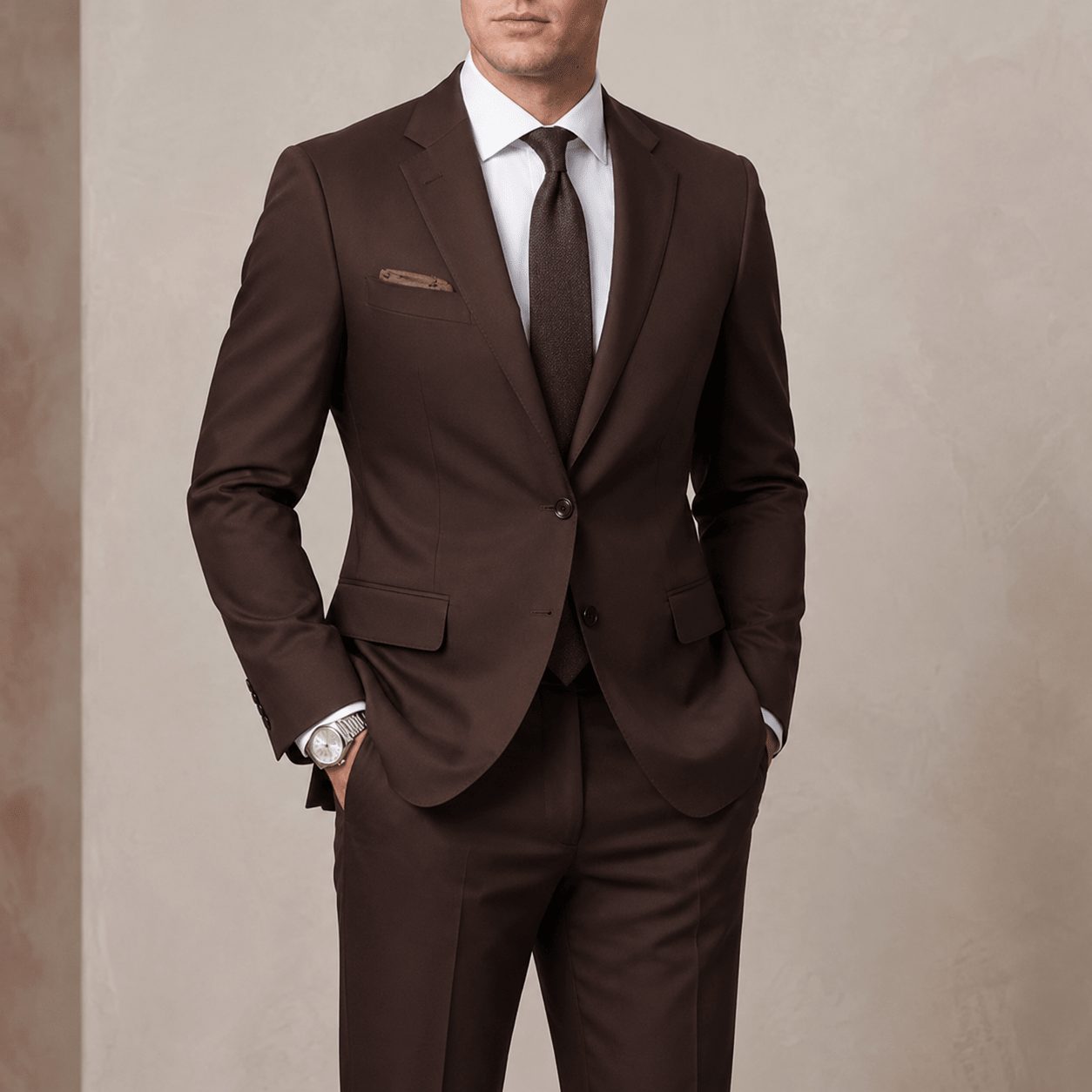 Notch Lapel Tailored Fit Two-Piece Suit for Men - View 3