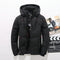 Oversized Puffer Jacket with Hood for Men - Black