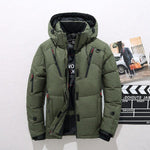 Oversized Puffer Jacket with Hood for Men - Green