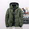Oversized Puffer Jacket with Hood for Men - Green