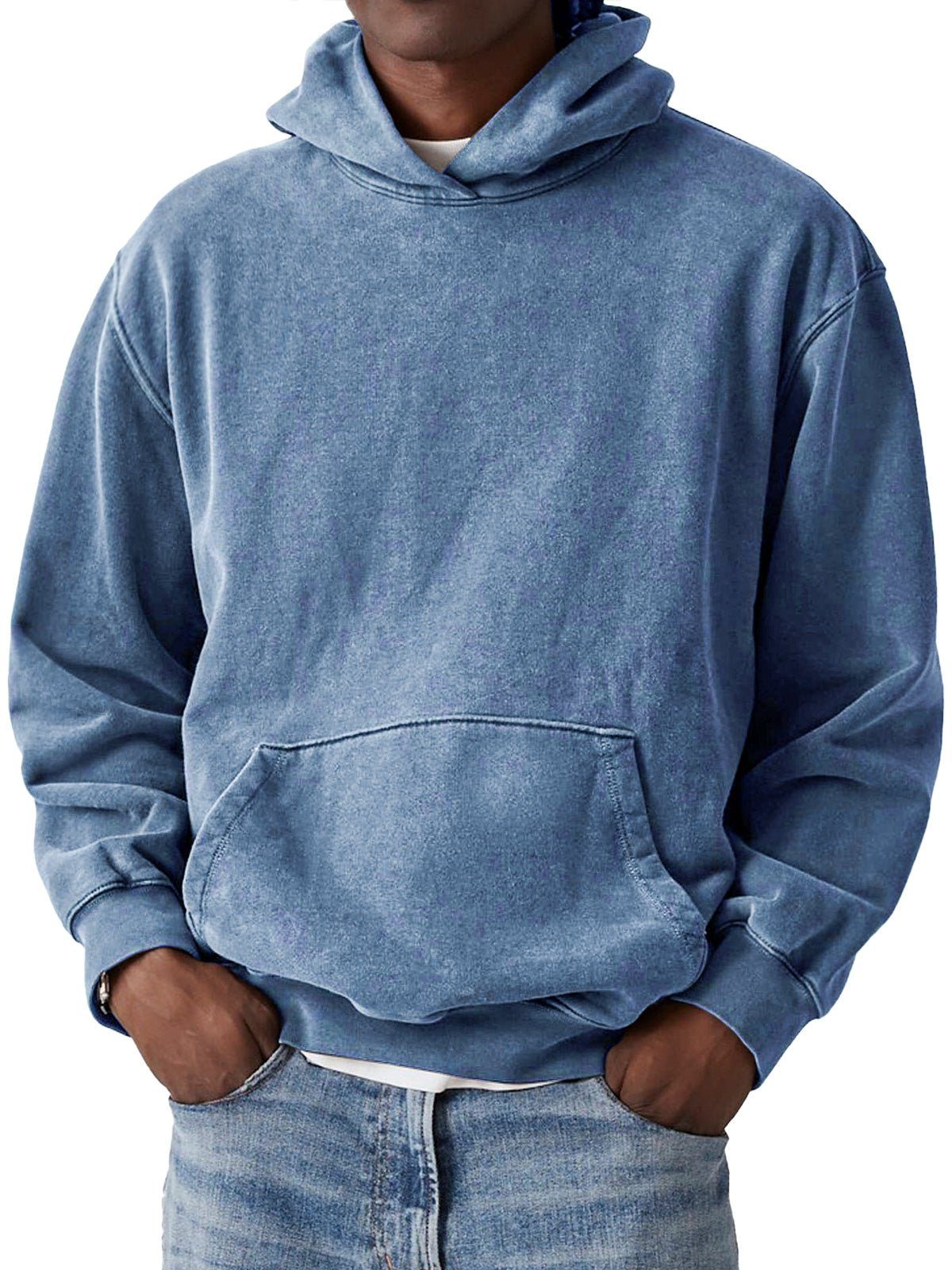 Oversized Washed Cotton Hoodie for Men