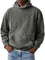Oversized Washed Cotton Hoodie for Men - Grey