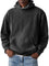 Oversized Washed Cotton Hoodie for Men - Black