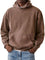 Oversized Washed Cotton Hoodie for Men - Brown