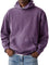 Oversized Washed Cotton Hoodie for Men - Purple