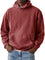 Oversized Washed Cotton Hoodie for Men - Red