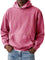 Oversized Washed Cotton Hoodie for Men - Pink