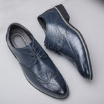 Perforated Lace-Up Brogue Dress Shoes for Men