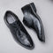 Perforated Lace-Up Brogue Dress Shoes for Men - Black