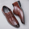 Perforated Lace-Up Brogue Dress Shoes for Men - Brown