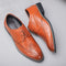 Perforated Lace-Up Brogue Dress Shoes for Men - Orange