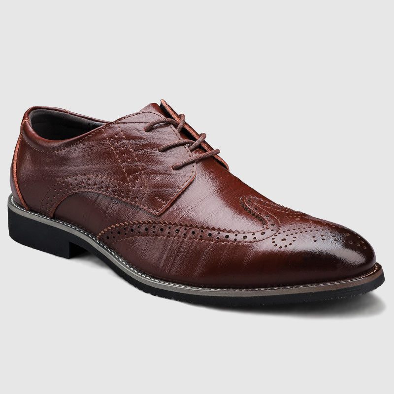 Perforated Lace-Up Brogue Dress Shoes for Men - View 8