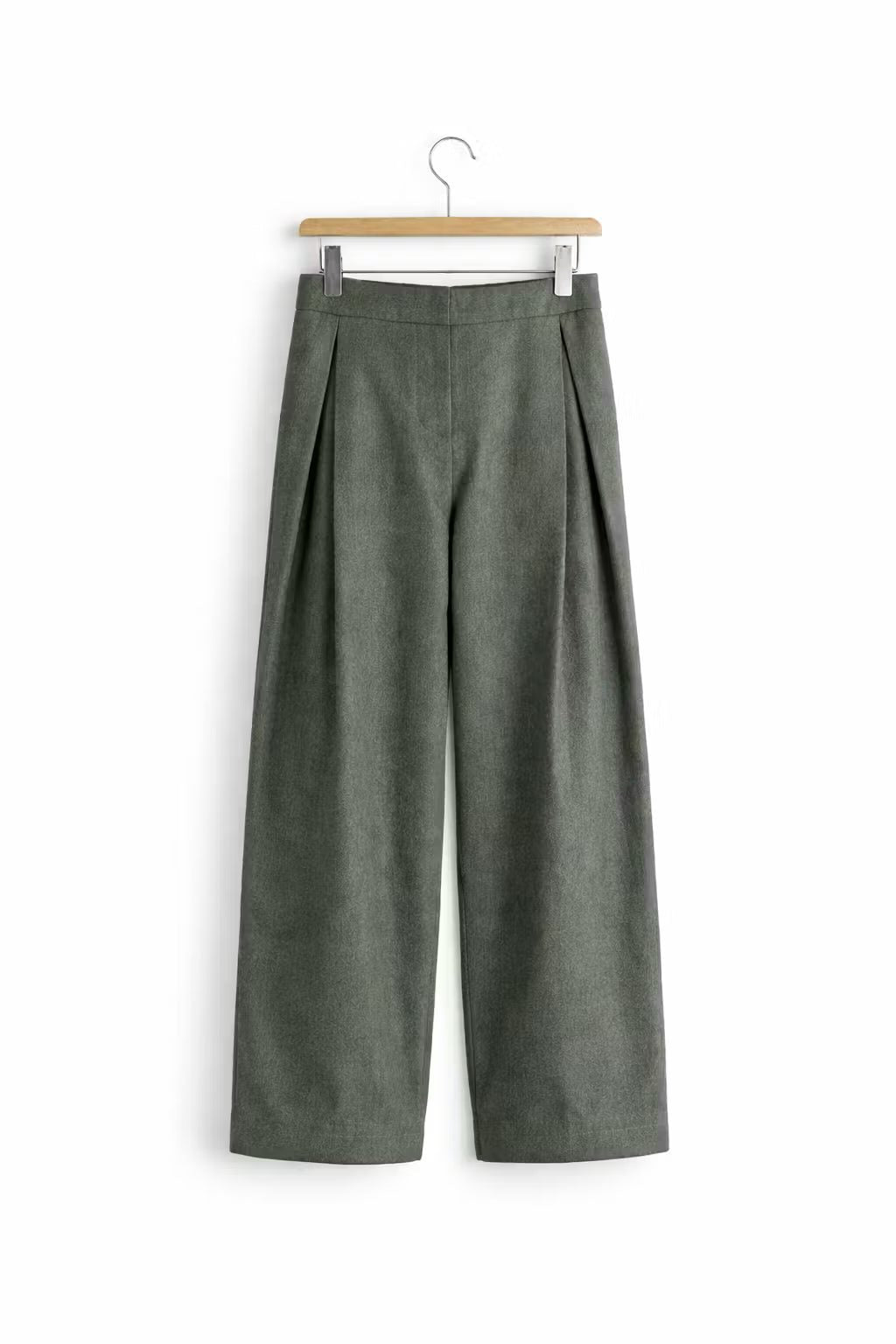 Pleated Front Wool Trousers for Men - Grijs