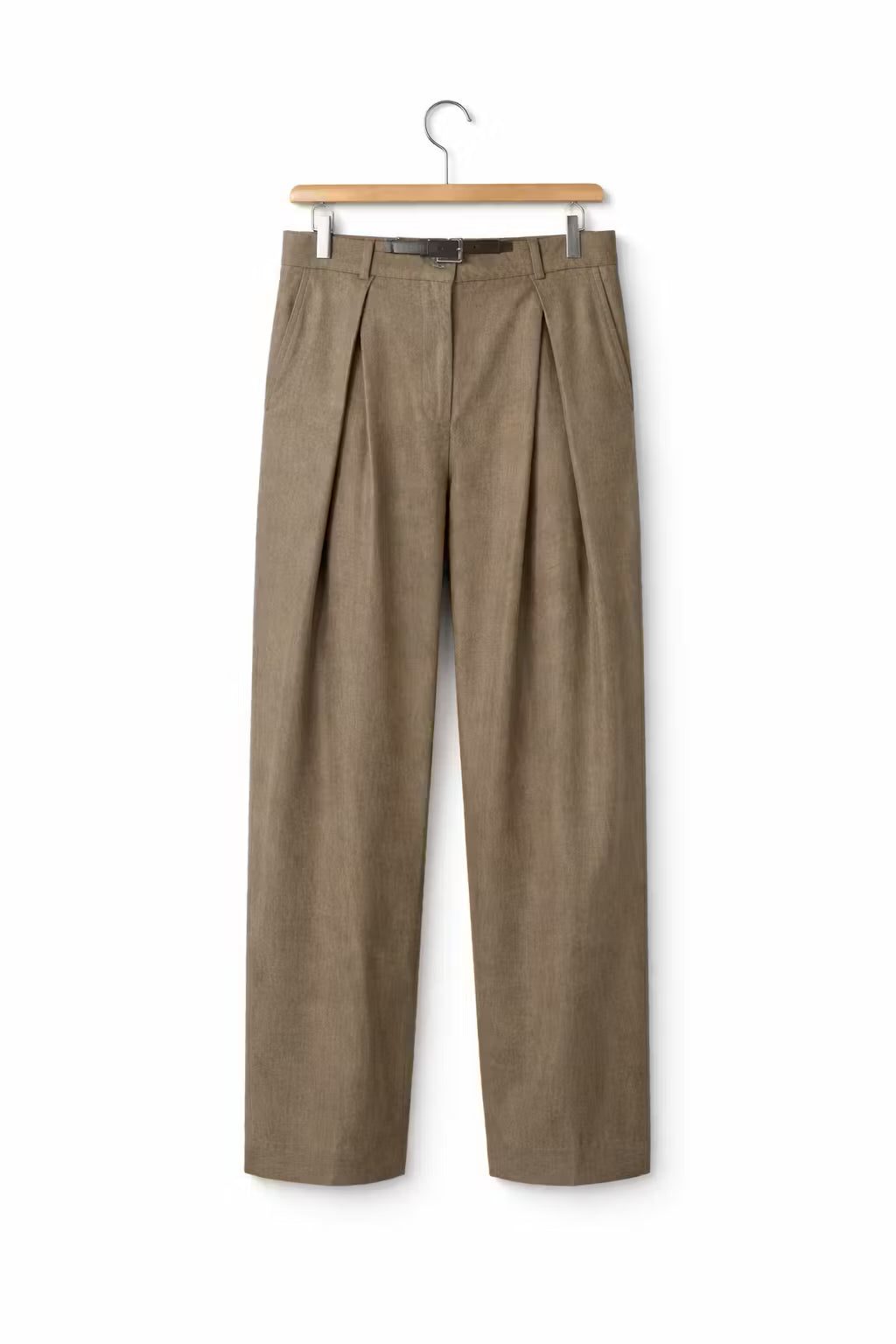 Pleated Front Wool Trousers for Men - View 2