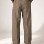Pleated Front Wool Trousers for Men - View 3
