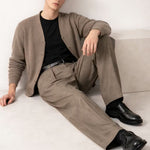 Pleated Front Wool Trousers for Men - View 4