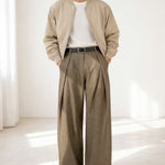 Pleated Front Wool Trousers for Men - View 8