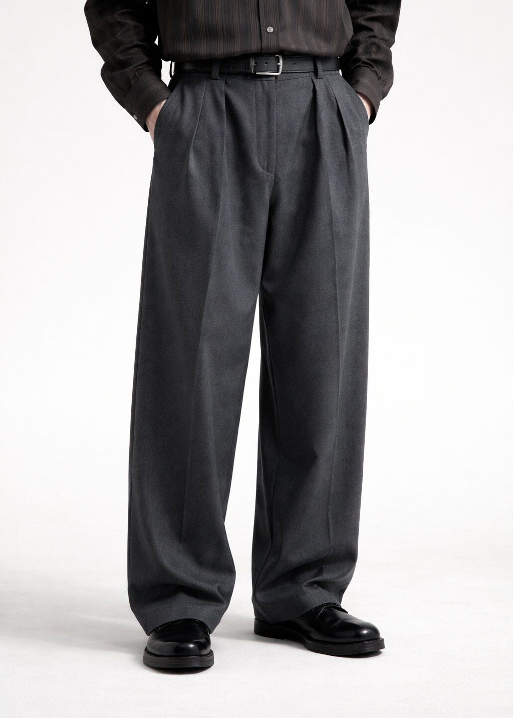 Pleated Wide Leg Trousers for Men