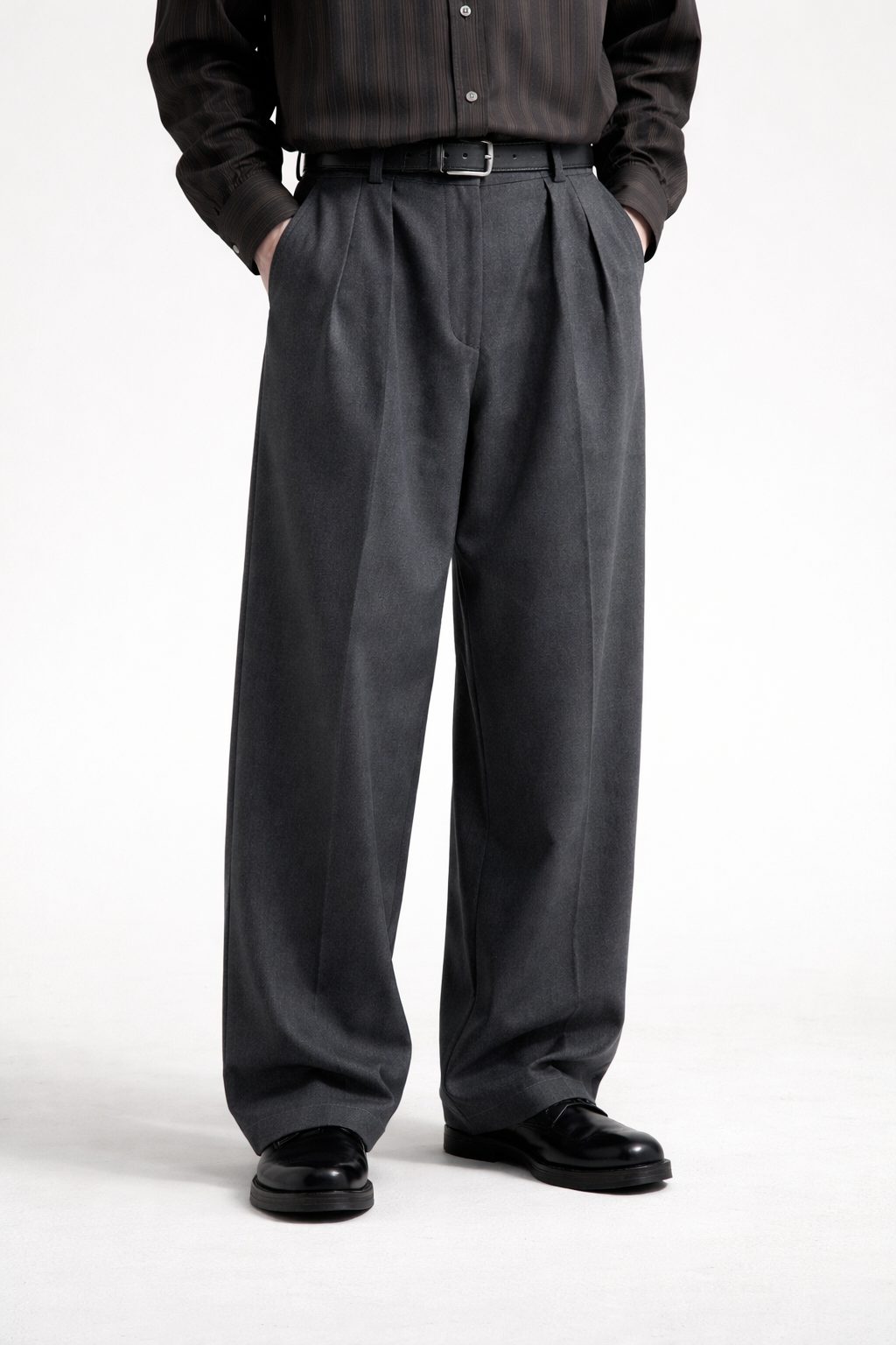 Pleated Wide Leg Trousers for Men