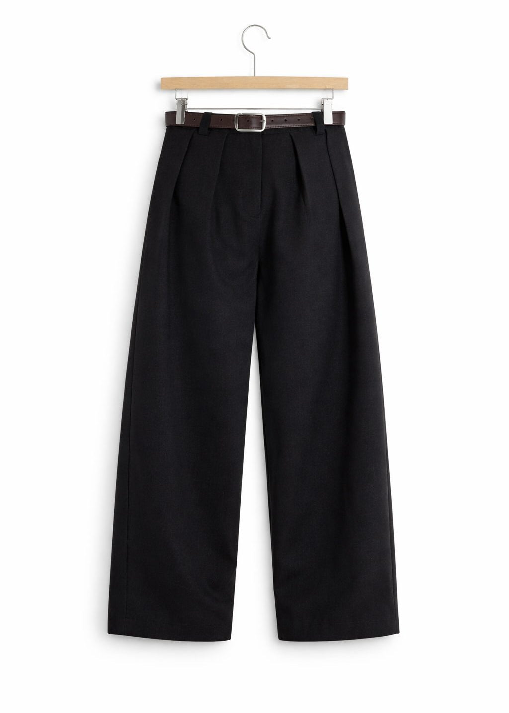 Pleated Wide Leg Trousers for Men - Zwart