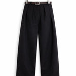 Pleated Wide Leg Trousers for Men - Zwart