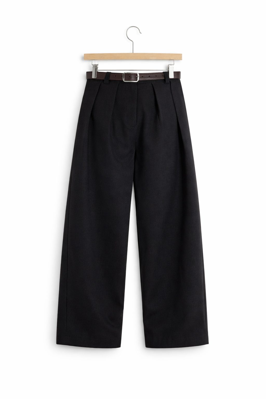 Pleated Wide Leg Trousers for Men - Zwart