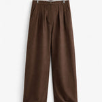 Pleated Wide Leg Trousers for Men - Bruin