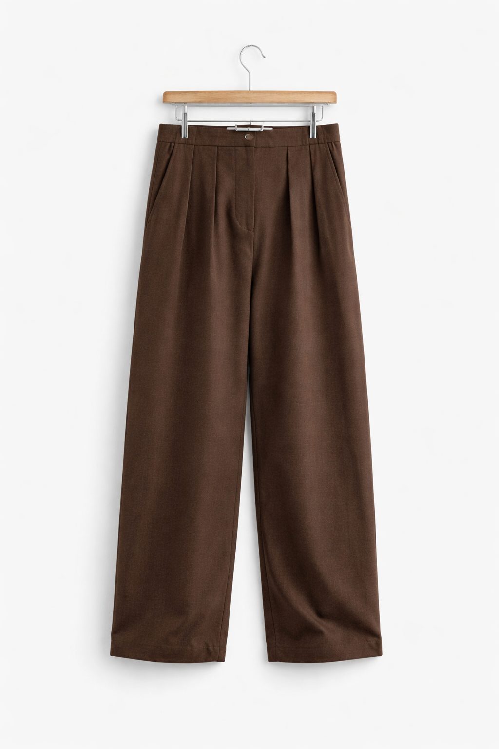 Pleated Wide Leg Trousers for Men - Bruin