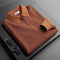 Polo Neck Ribbed Knit Pullover for Men