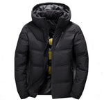 Puffer Jacket with Hood for Men - Black