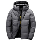 Puffer Jacket with Hood for Men - Dark Grey